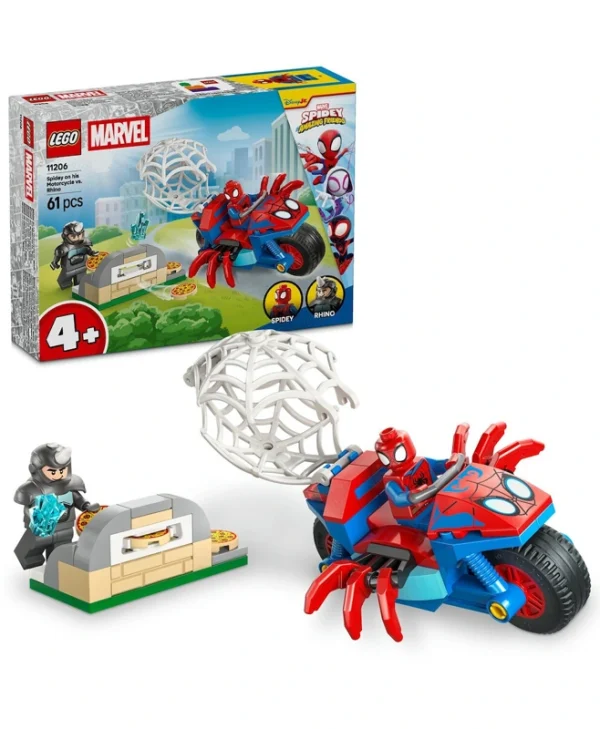 LEGO Spider-Man Spidey on his Motorcycle vs. Rhino για 4+ ετών Ετών 61τμχ 11206