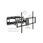 Gembird WM-120ST-01 Βάση Τηλεόρασης Τοίχου με Βραχίονα έως 120" - Image 3