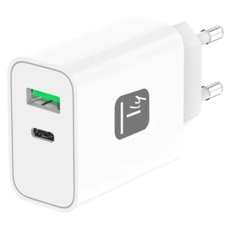 Techly Φορτιστής Χωρίς Καλώδιο με Θύρα USB-A και Θύρα USB-C 30W Λευκός (IPW-USB-30WACG) 621901