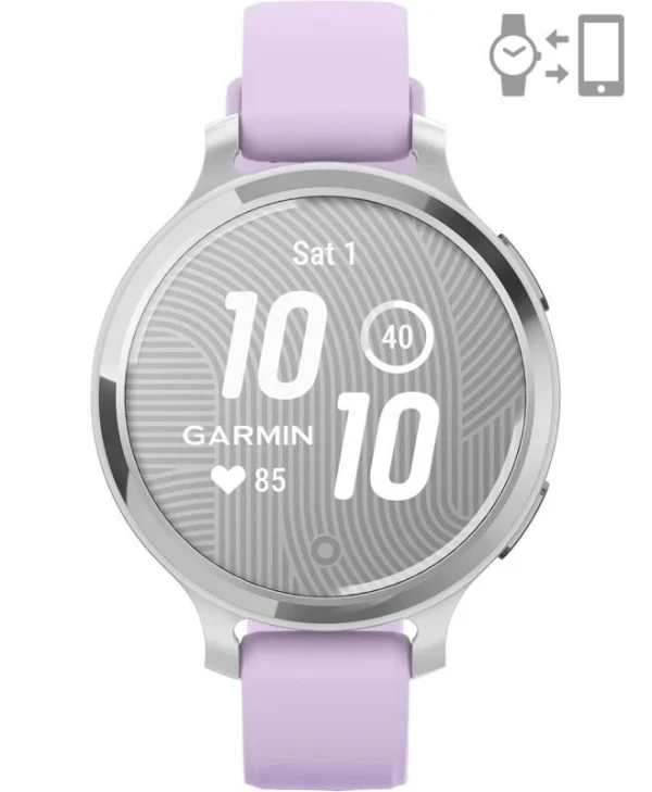 Garmin Lily 2 Aluminium 35mm Αδιάβροχο Smartwatch με Παλμογράφο (Silver/Jasmine Purple) 010-02891-01