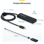 StarTech USB 3.2 Hub 4 Θυρών με σύνδεση USB-C H5C4A-USB-HUB-2 - Image 4