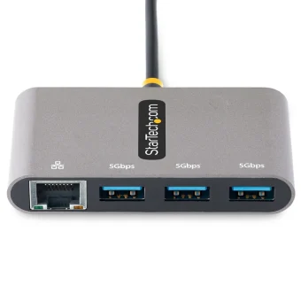 StarTech USB 3.2 Hub 3 Θυρών με σύνδεση USB-C / Ethernet Γκρι HB30C3A1GEA2