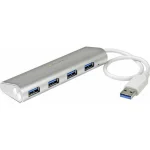 StarTech USB 3.0 Hub 4 Θυρών με σύνδεση USB-A Ασημί ST43004UA