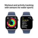 Apple Watch Series 10 Aluminium 46mm Αδιάβροχο με Παλμογράφο (Silver με Denim Sport Band (M/L)) MWWM3QF/A - Image 4