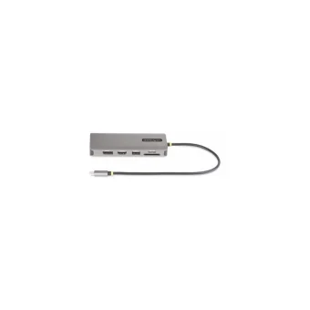 StarTech USB-C Docking Station με HDMI/DisplayPort 4K PD Ethernet και σύνδεση 3 Οθονών Ασημί (154B-USBC-MULTIPORT)