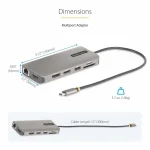 StarTech USB-C Docking Station με HDMI/DisplayPort 4K PD Ethernet και σύνδεση 3 Οθονών Ασημί (154B-USBC-MULTIPORT) - Image 9