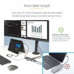StarTech USB-C Docking Station με HDMI/DisplayPort 4K PD Ethernet και σύνδεση 3 Οθονών Ασημί (154B-USBC-MULTIPORT) - Image 10
