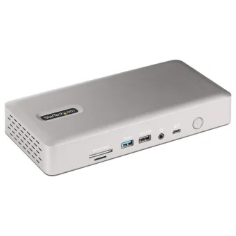 StarTech Thunderbolt 4 Docking Station με HDMI/DisplayPort 4K PD Ethernet και σύνδεση 4 Οθονών Ασημί (132UE-TB4USB4DOCK)