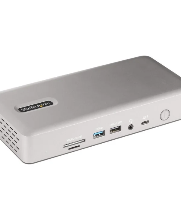 StarTech Thunderbolt 4 Docking Station με HDMI/DisplayPort 4K PD Ethernet και σύνδεση 4 Οθονών Ασημί (132UE-TB4USB4DOCK)