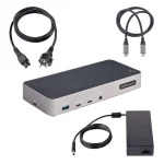 StarTech USB-C Docking Station με HDMI/DisplayPort 4K PD Ethernet και συνδεση 3 Οθονών Γκρι (S55174601) 116E-USBC-DOCK