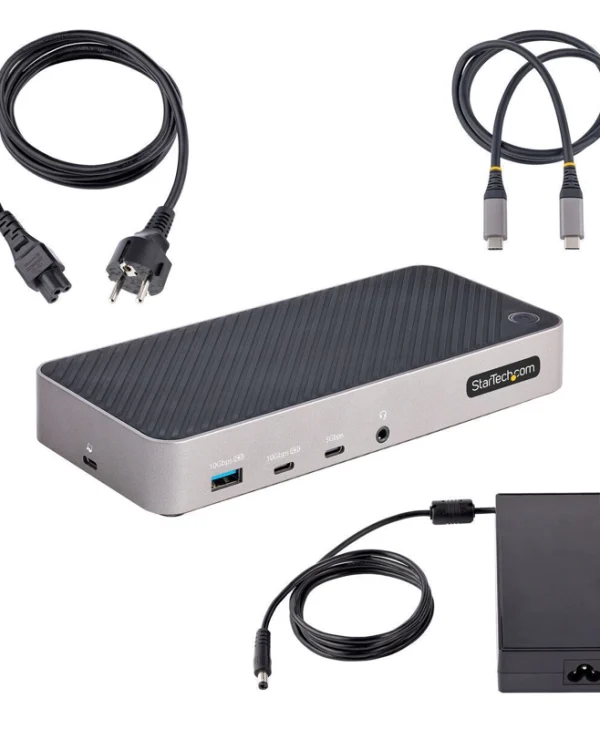 StarTech USB-C Docking Station με HDMI/DisplayPort 4K PD Ethernet και συνδεση 3 Οθονών Γκρι (S55174601) 116E-USBC-DOCK