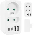 Maclean Energy Πολύπριζο 2 Θέσεων με 4 USB-A και 2 USB-C Χωρίς Καλώδιο MCE249 F/W