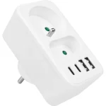 Maclean Energy Πολύπριζο 2 Θέσεων με 4 USB-A και 2 USB-C Χωρίς Καλώδιο MCE249 F/W - Image 3