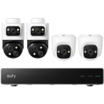 Eufy Σύστημα Παρακολούθησης E8E00325 4 Ασύρματων Καμερών IP 8MP με Σκληρό Δίσκο 2TB