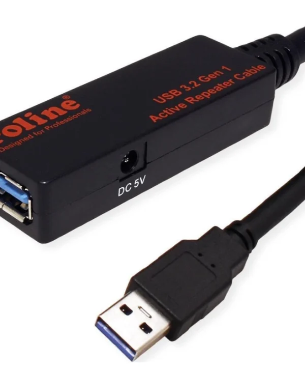 Roline USB 2.0 Cable USB-A male - USB-A female Μαύρο 20m 12.04.1072-5