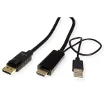 Roline Cable DisplayPort male - HDMI male 3m Μαύρο 11.04.5993 - Image 2