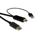 Roline Cable DisplayPort male - HDMI male 1m Μαύρο 11.04.5991