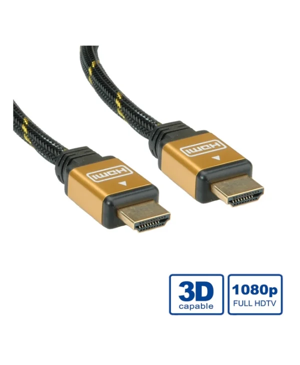 Roline HDMI 1.4 Cable HDMI male - HDMI male 2m Μαύρο 11.04.5562