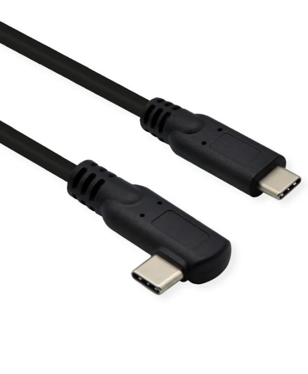 Roline Angle (90°) USB 3.2 Cable USB-C male - USB-C male Μαύρο 1m (11.02.9075-10)
