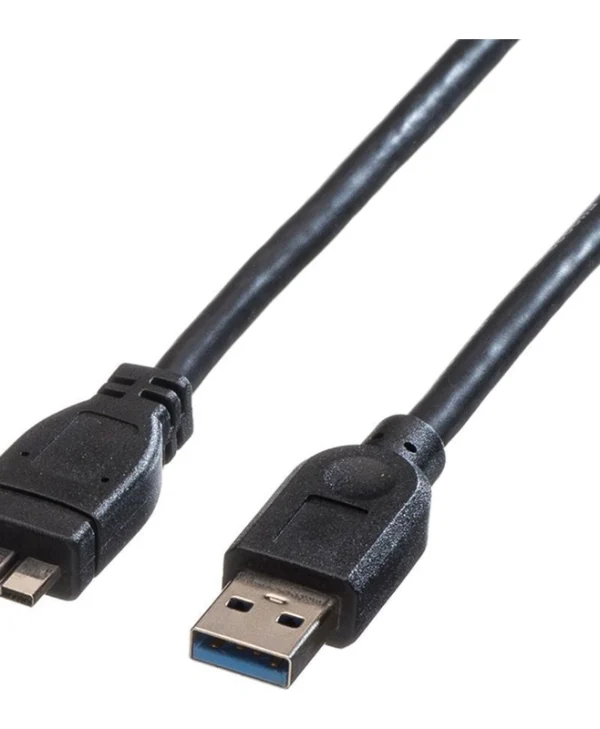 Roline Regular USB 2.0 to micro USB Cable Μαύρο 2m 1τμχ 11.02.8874