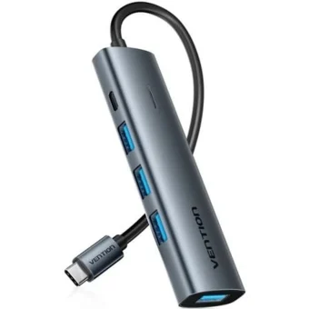 Vention USB 3.0 Hub 4 Θυρών με σύνδεση USB-C Γκρι TGZHB