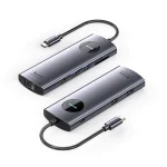 Vention 9-in-1 USB-C Docking Station με HDMI 4K PD Ethernet και σύνδεση 2 Οθονών Γκρι TQVHB
