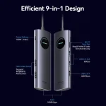 Vention 9-in-1 USB-C Docking Station με HDMI 4K PD Ethernet και σύνδεση 2 Οθονών Γκρι TQVHB - Image 2