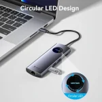 Vention 9-in-1 USB-C Docking Station με HDMI 4K PD Ethernet και σύνδεση 2 Οθονών Γκρι TQVHB - Image 3