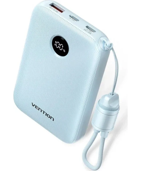Vention FKAL0-C Power Bank 10000mAh 22.5W με Θύρα USB-A και Θύρα USB-C Γαλάζιο