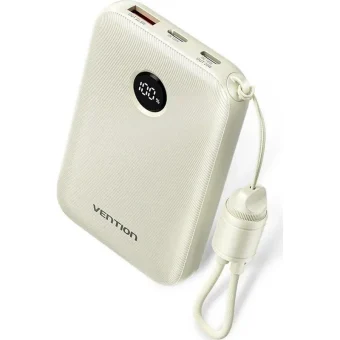 Vention Power Bank 10000mAh 22.5W με Θύρα USB-A και Θύρα USB-C Μπεζ FKAN0-C