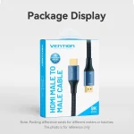 Vention HDMI 2.0 Braided Cable HDMI male - HDMI male 5m Μπλε ALGLJ - Image 2