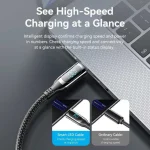 Vention LED USB 2.0 Cable USB-C male - USB-C 100W Μαύρο 1.2m (480MBPS) TAYBAV - Image 4
