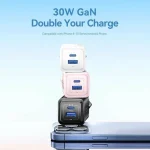 Vention Φορτιστής Χωρίς Καλώδιο GaN με Θύρα USB-A και Θύρα USB-C 30W Power Delivery / Quick Charge 3.0 Μαύρος (FEQB0-EU) - Image 2
