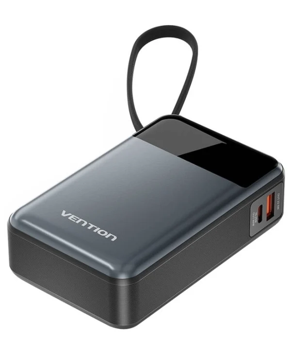 Vention Power Bank 20000mAh 65W με Θύρα USB-A και Θύρα USB-C Μαύρο FHYB0