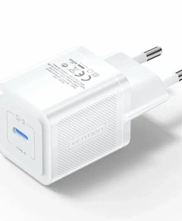 Vention Φορτιστής Χωρίς Καλώδιο GaN με Θύρα USB-C 20W Λευκός (FEPW0-EU)