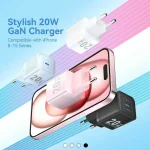 Vention Φορτιστής Χωρίς Καλώδιο GaN με Θύρα USB-C 20W Λευκός (FEPW0-EU) - Image 3
