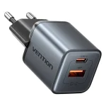 Vention Φορτιστής Χωρίς Καλώδιο GaN με Θύρα USB-A και Θύρα USB-C 30W Μαύρος FEWH0-EU