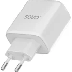 Savio Φορτιστής Χωρίς Καλώδιο με Θύρα USB-A και Θύρα USB-C 20W Power Delivery Λευκός (LA-12) - Image 2