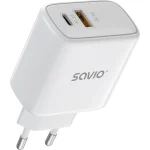 Savio Φορτιστής Χωρίς Καλώδιο με Θύρα USB-A και Θύρα USB-C 20W Power Delivery Λευκός (LA-12) - Image 3