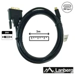 Lanberg USB 2.0 Cable USB-C male - DVI-D male Μαύρο 3m (CA-CMDV-10CU-0030-BK) - Image 6