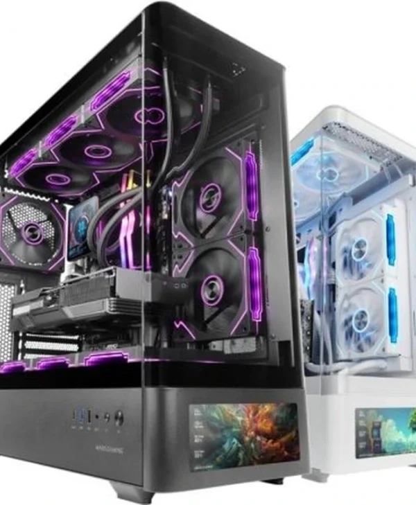Mars Gaming MC-LCDPRO Gaming Midi Tower Κουτί Υπολογιστή με Πλαϊνό Παράθυρο Μαύρο TACMARS-MCLCDPRO