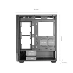 Mars Gaming MC-LCDPRO Gaming Midi Tower Κουτί Υπολογιστή με Πλαϊνό Παράθυρο Μαύρο TACMARS-MCLCDPRO - Image 4