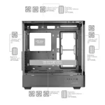 Mars Gaming MC-LCDPRO Gaming Midi Tower Κουτί Υπολογιστή με Πλαϊνό Παράθυρο Μαύρο TACMARS-MCLCDPRO - Image 5