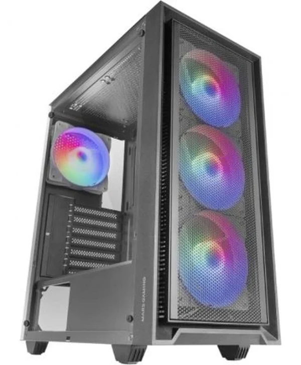 Mars Gaming MC-Air Midi Tower Κουτί Υπολογιστή με RGB Φωτισμό Μαύρο TACMARS-MCAIR
