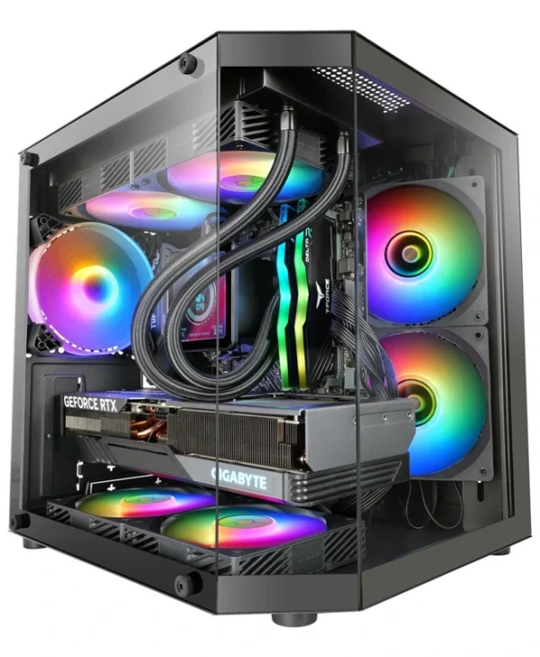 Tacens MARS MC-3TLITE Mini Tower Κουτί Υπολογιστή με Πλαϊνό Παράθυρο και ARGB Φωτισμό Μαύρο TACMARS-MC3TLITE