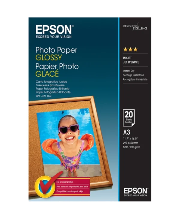 Epson Φωτογραφικό Χαρτί A3 200gr/m² για Εκτυπωτές Inkjet 20 Φύλλα C13S042536