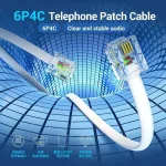 Vention Flat Τηλεφωνικό Καλώδιο RJ11 6P4C 20m Λευκό (IQBWQ) - Image 6