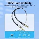 Vention Cable 6.3mm male - 3.5mm male 1m Γκρι BARHF - Image 2