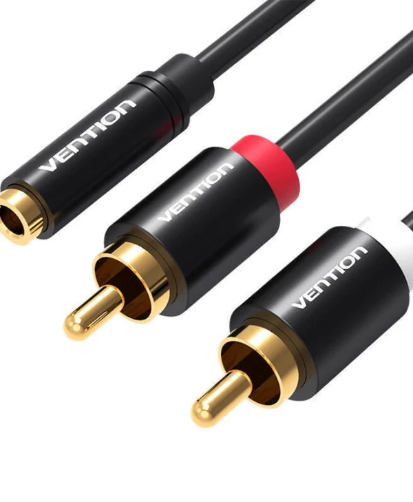 Vention Καλώδιο 3.5mm female - 3x RCA male Μαύρο 1.5m (VAB-R01-B150)