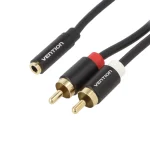 Vention Καλώδιο 3.5mm female - 3x RCA male Μαύρο 1.5m (VAB-R01-B150) - Image 2